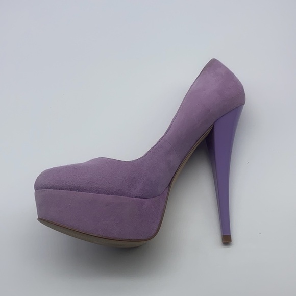 Aldo - Bright Soft Lavender Suede Rounded Toe High Heel Size 36 - Picture 8 of 15